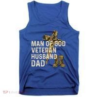 Of God Veteran Husband Dad Christian Jesus Camouflage Gift Tank Top thumb 0