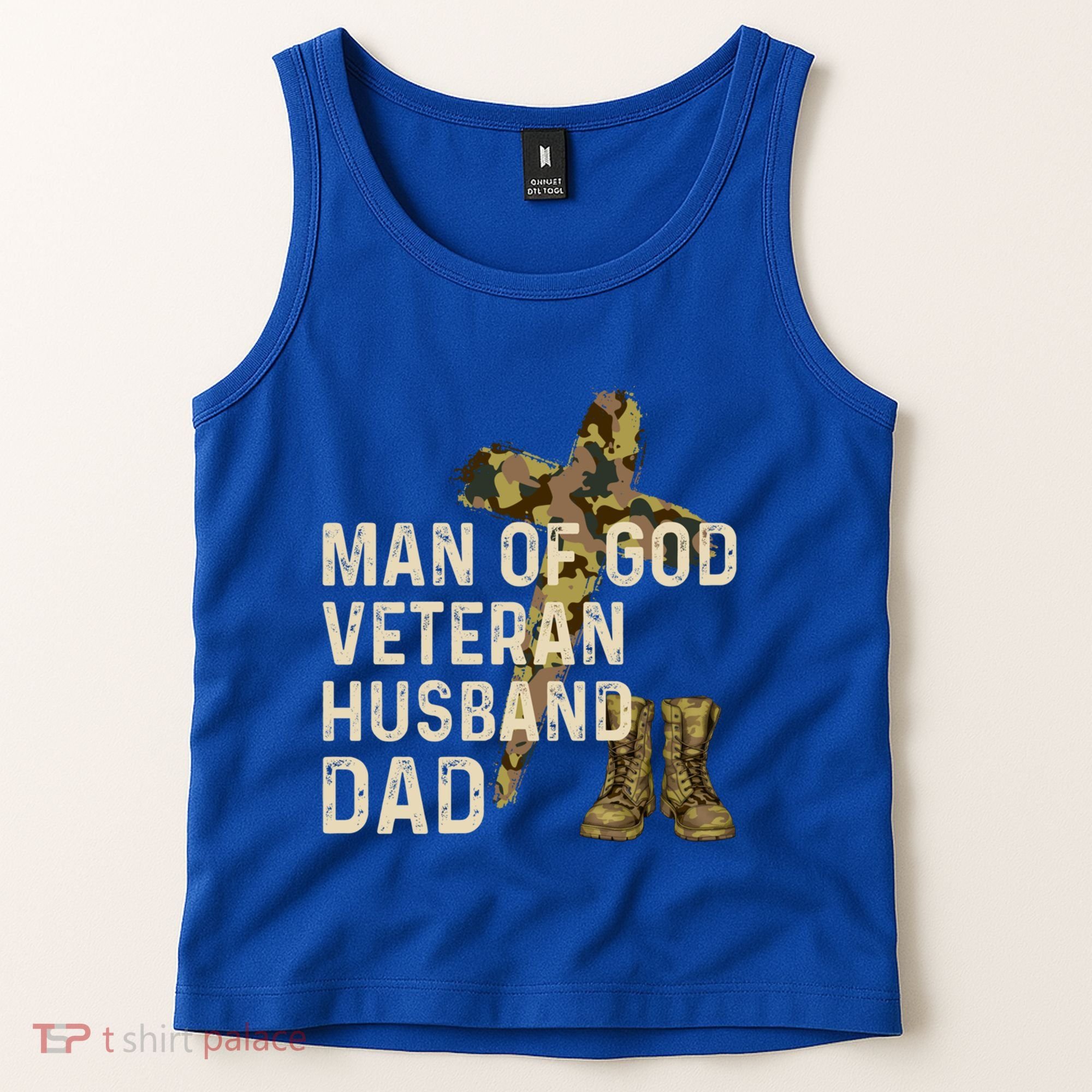 Of God Veteran Husband Dad Christian Jesus Camouflage Gift Tank Top