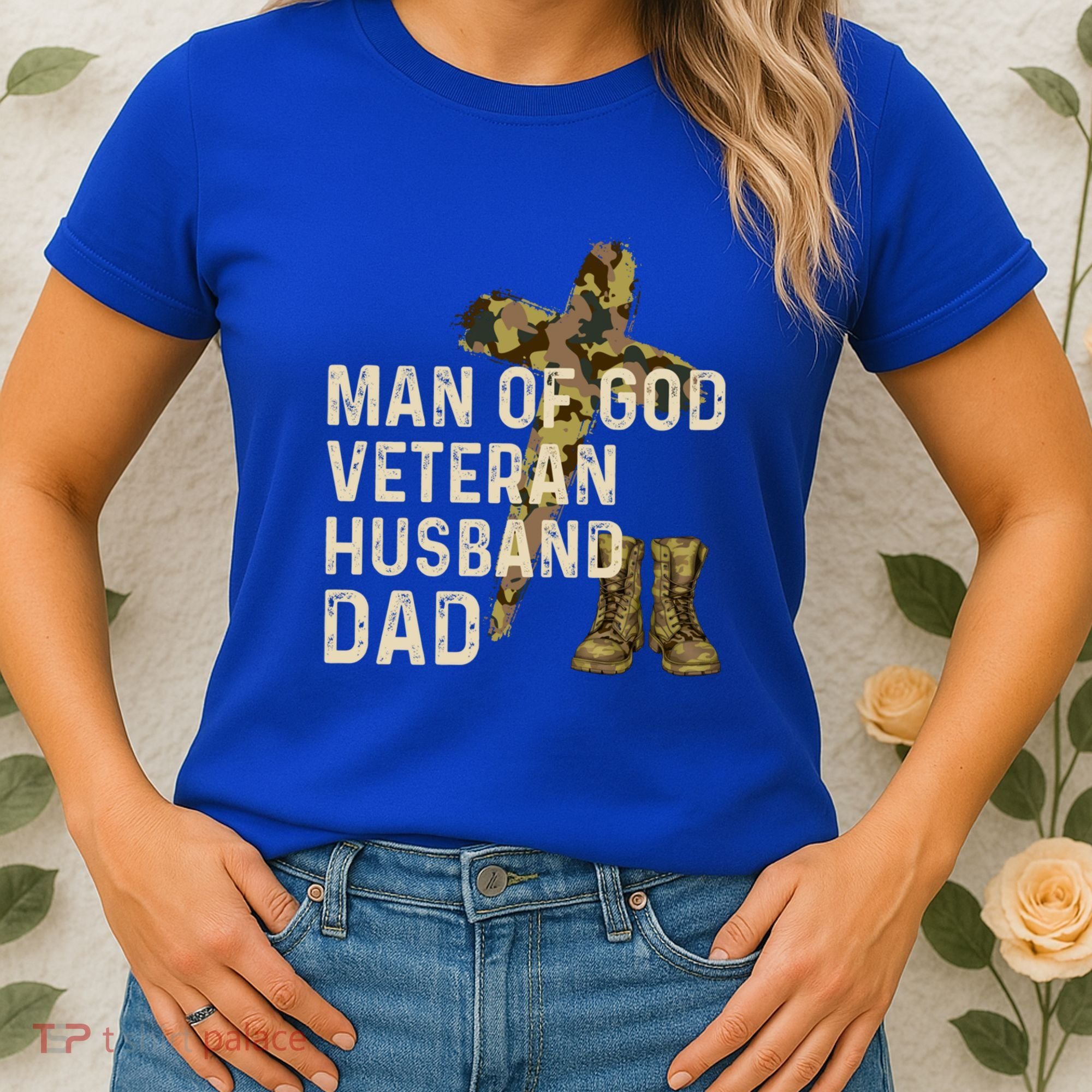 Of God Veteran Husband Dad Christian Jesus Camouflage Gift Women's T-Shirt