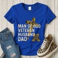 Of God Veteran Husband Dad Christian Jesus Camouflage Gift Women's T-Shirt thumb 3