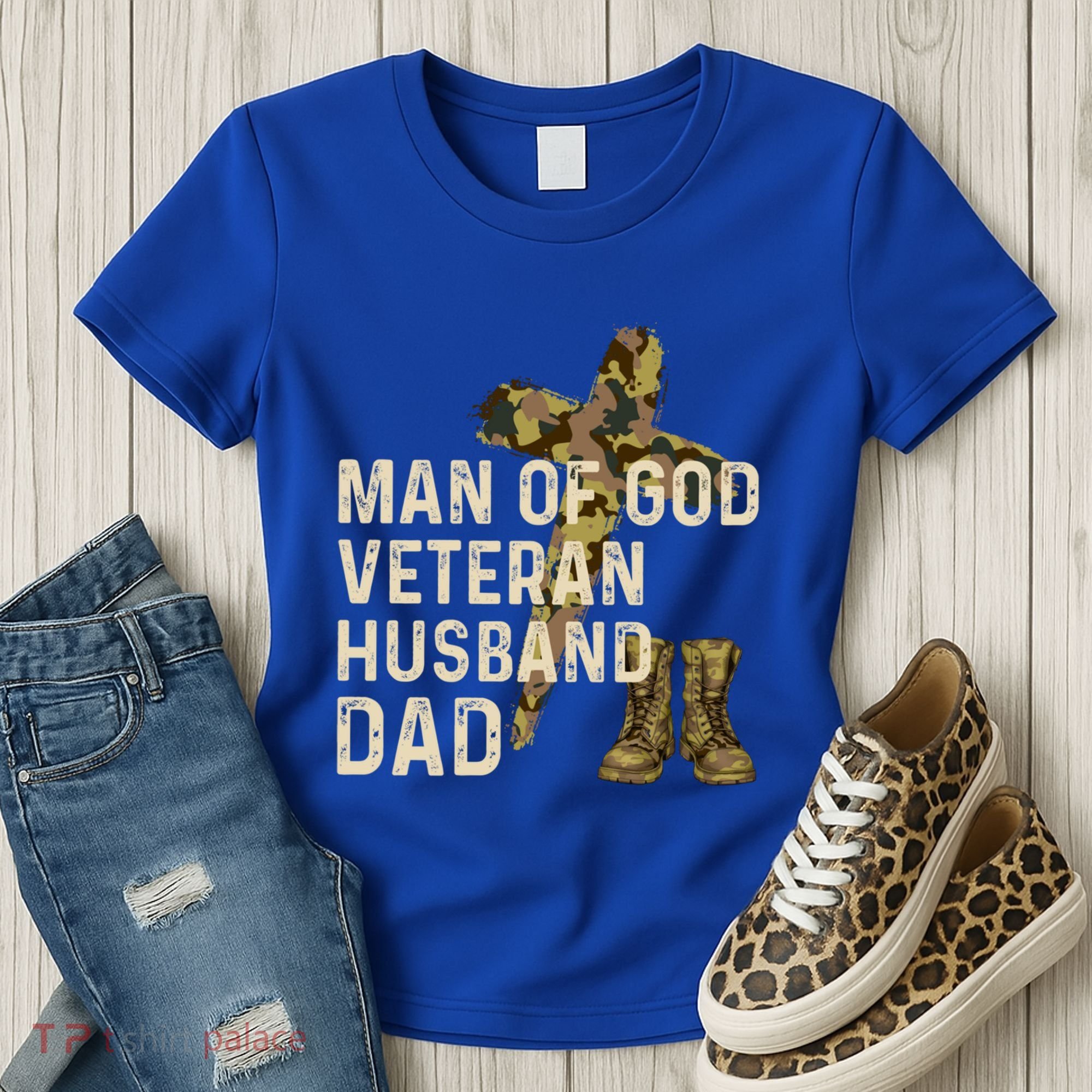 Of God Veteran Husband Dad Christian Jesus Camouflage Gift Women's T-Shirt
