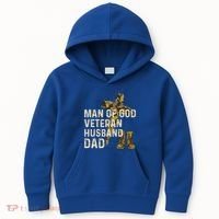 Of God Veteran Husband Dad Christian Jesus Camouflage Gift Kids Hoodie thumb 0