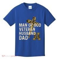 Of God Veteran Husband Dad Christian Jesus Camouflage Gift Kids T-Shirt thumb 0