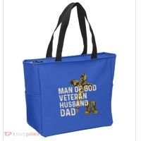 Of God Veteran Husband Dad Christian Jesus Camouflage Gift Tote Bag thumb 2