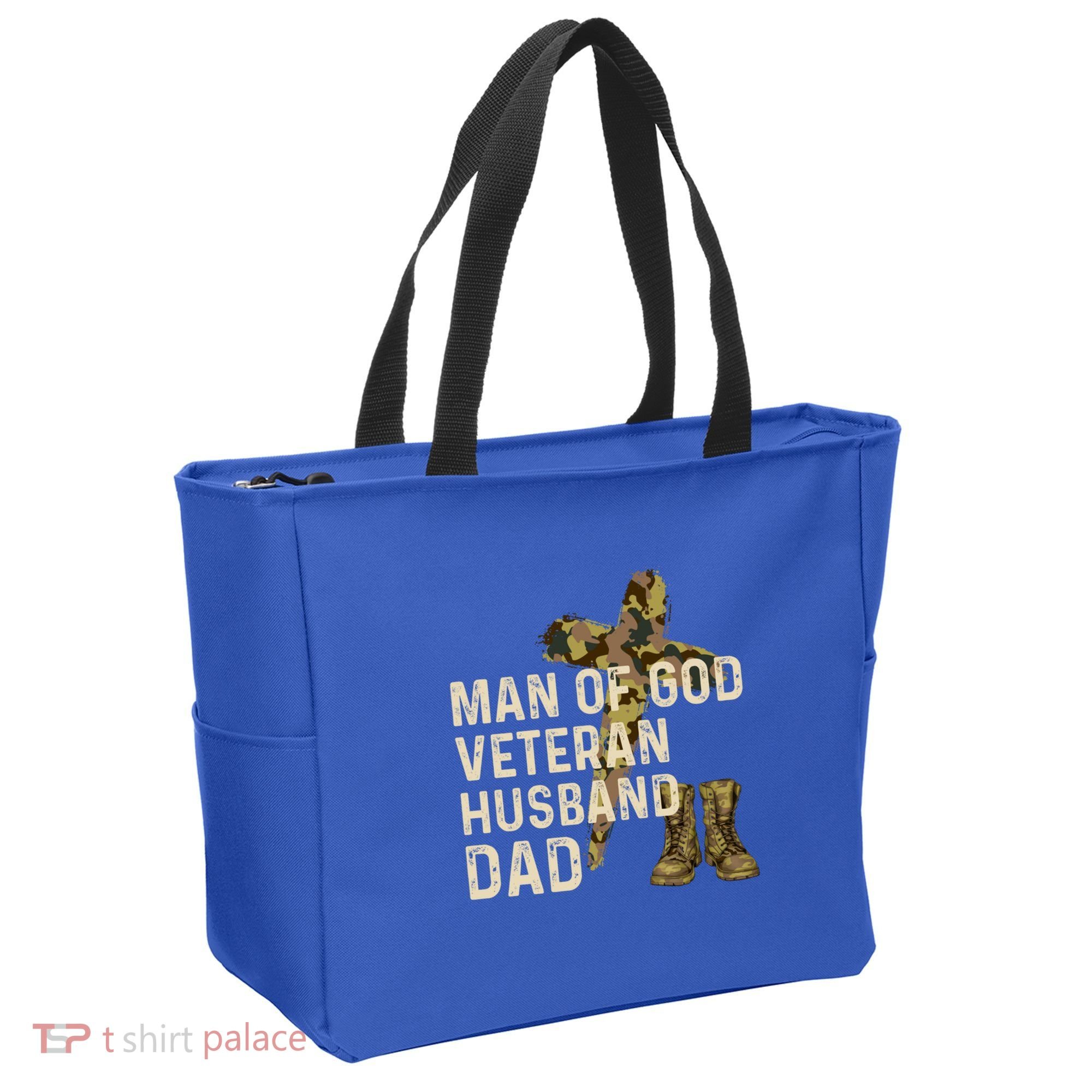 Of God Veteran Husband Dad Christian Jesus Camouflage Gift Tote Bag