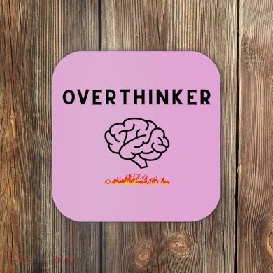 Overthinker Graphic With Picture Of Brain And Fire Coaster
