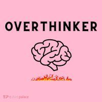 Overthinker Graphic With Picture Of Brain And Fire Coaster thumb 2
