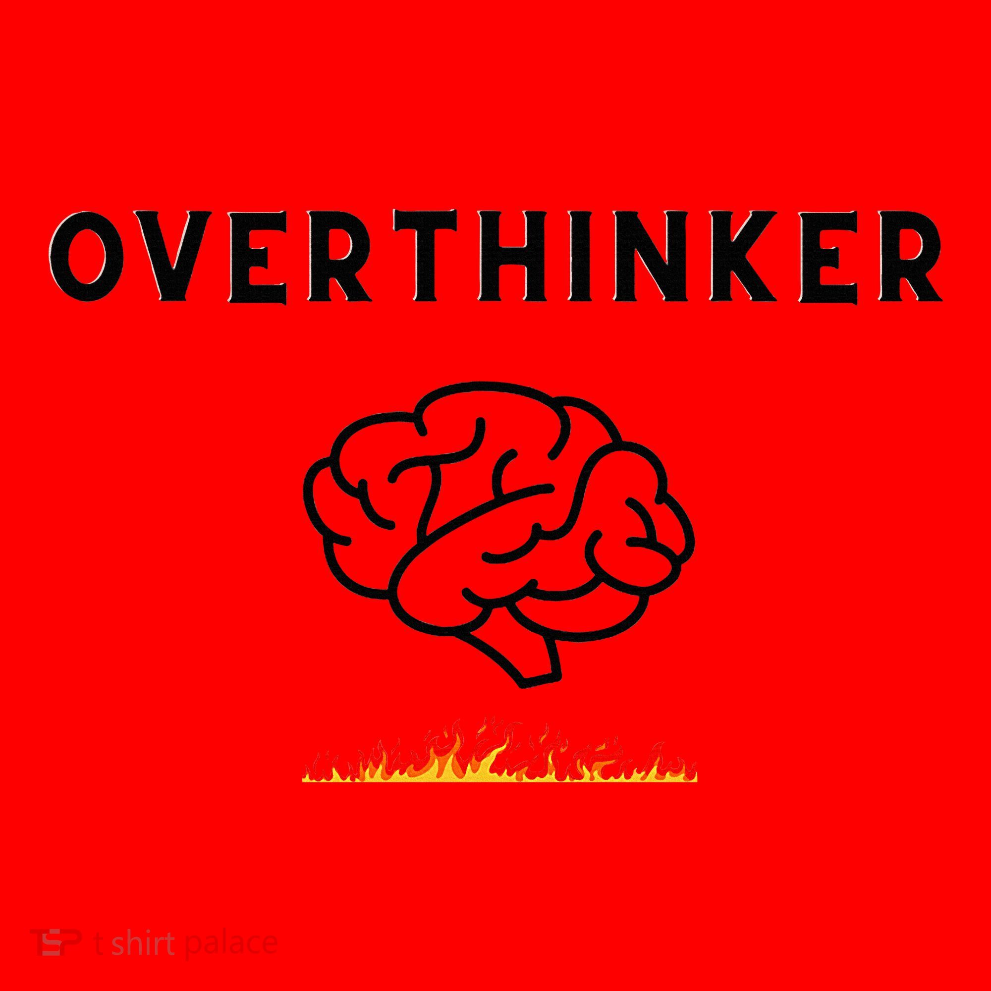 Overthinker Graphic With Picture Of Brain And Fire Santa Hat