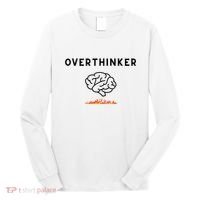 Overthinker Graphic With Picture Of Brain And Fire Long Sleeve Shirt thumb 0