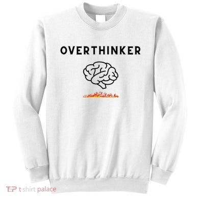 Overthinker Graphic With Picture Of Brain And Fire Sweatshirt