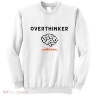 Overthinker Graphic With Picture Of Brain And Fire Sweatshirt thumb 0