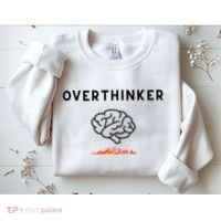 Overthinker Graphic With Picture Of Brain And Fire Sweatshirt thumb 2