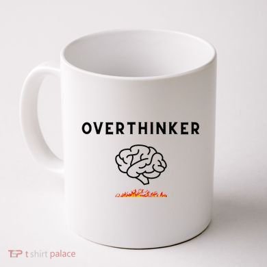 Overthinker Graphic With Picture Of Brain And Fire Coffee Mug