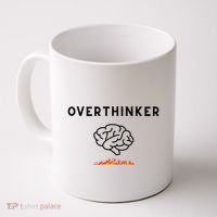 Overthinker Graphic With Picture Of Brain And Fire Coffee Mug thumb 0