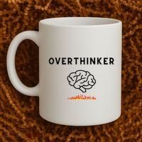 Overthinker Graphic With Picture Of Brain And Fire Coffee Mug thumb 2