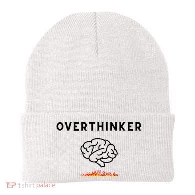 Overthinker Graphic With Picture Of Brain And Fire Beanie