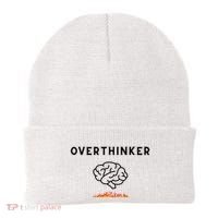 Overthinker Graphic With Picture Of Brain And Fire Beanie thumb 0