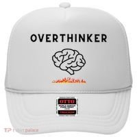 Overthinker Graphic With Picture Of Brain And Fire Hat thumb 0