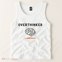 Overthinker Graphic With Picture Of Brain And Fire Tank Top thumb 2