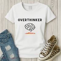 Overthinker Graphic With Picture Of Brain And Fire Women's T-Shirt thumb 3