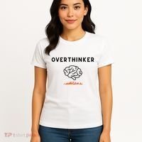 Overthinker Graphic With Picture Of Brain And Fire Women's T-Shirt thumb 4