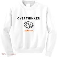 Overthinker Graphic With Picture Of Brain And Fire Kids Sweatshirt thumb 0