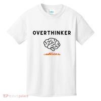 Overthinker Graphic With Picture Of Brain And Fire Kids T-Shirt thumb 0