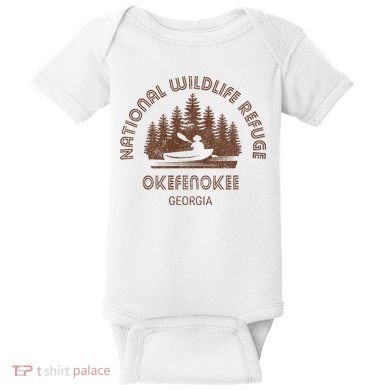 Okefenokee Georgia Wildlife Refuge Canoe Baby Bodysuit