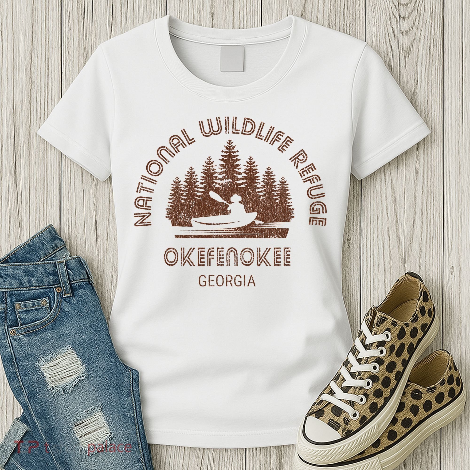 Okefenokee Georgia Wildlife Refuge Canoe Women's T-Shirt
