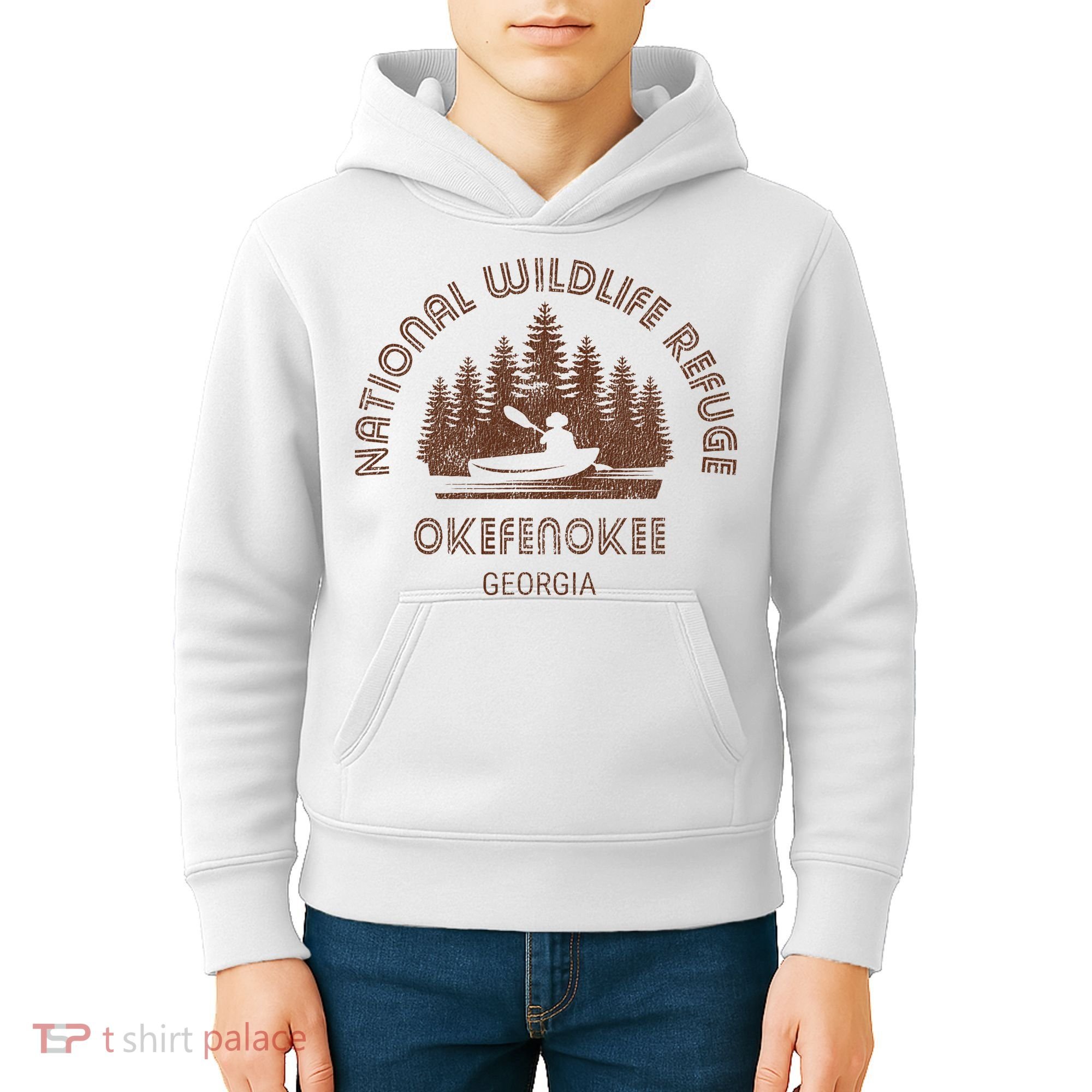 Okefenokee Georgia Wildlife Refuge Canoe Kids Hoodie