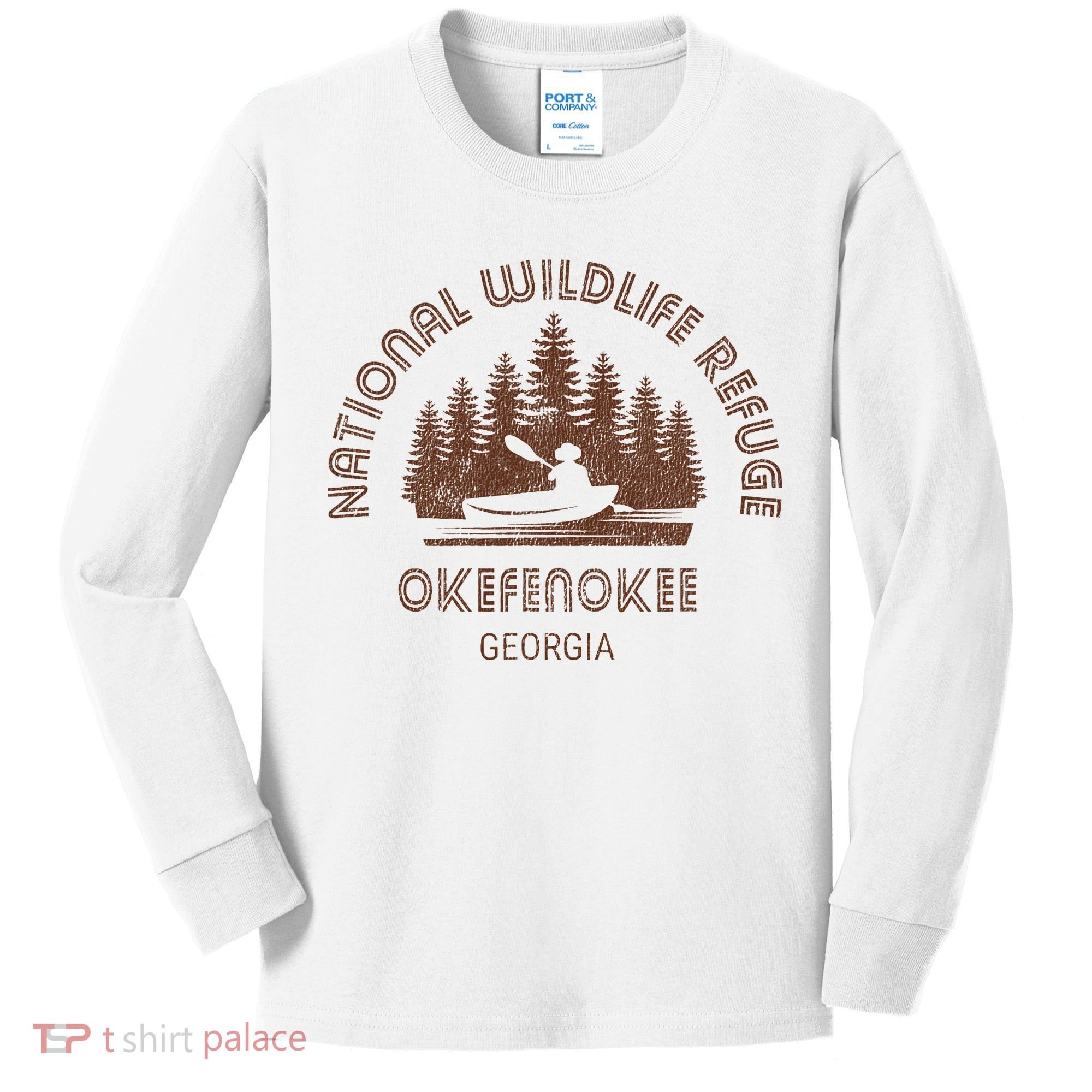 Okefenokee Georgia Wildlife Refuge Canoe Kids Long Sleeve Shirt