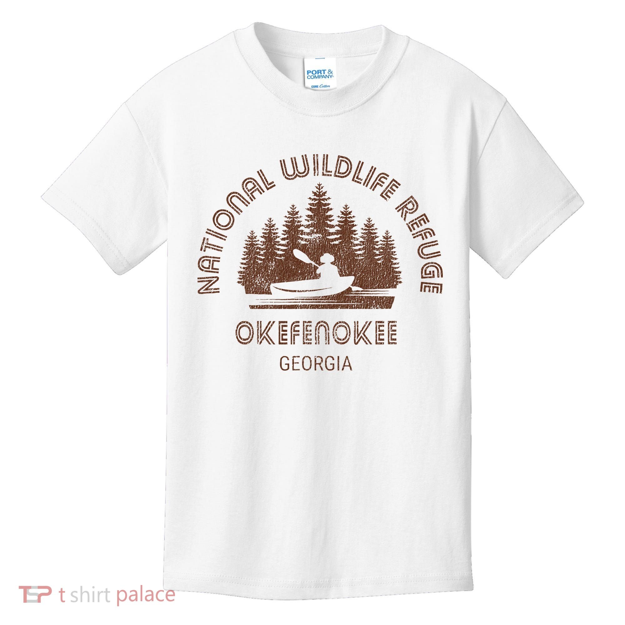 Okefenokee Georgia Wildlife Refuge Canoe Kids T-Shirt