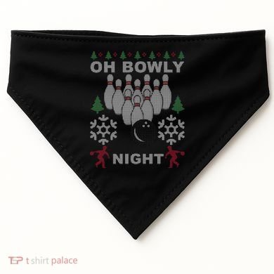 Oh Bowly Night Ugly Christmas USA-Made Doggie Bandana