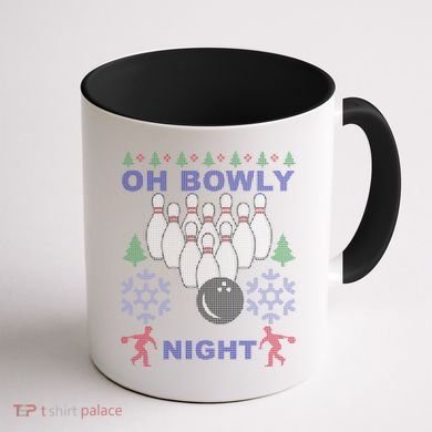 Oh Bowly Night Ugly Christmas Coffee Mug back