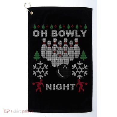 Oh Bowly Night Ugly Christmas Golf Towel