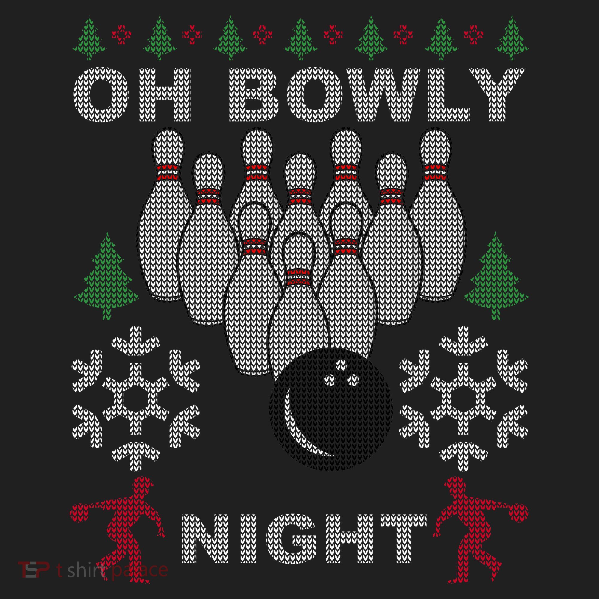 Oh Bowly Night Ugly Christmas Golf Towel