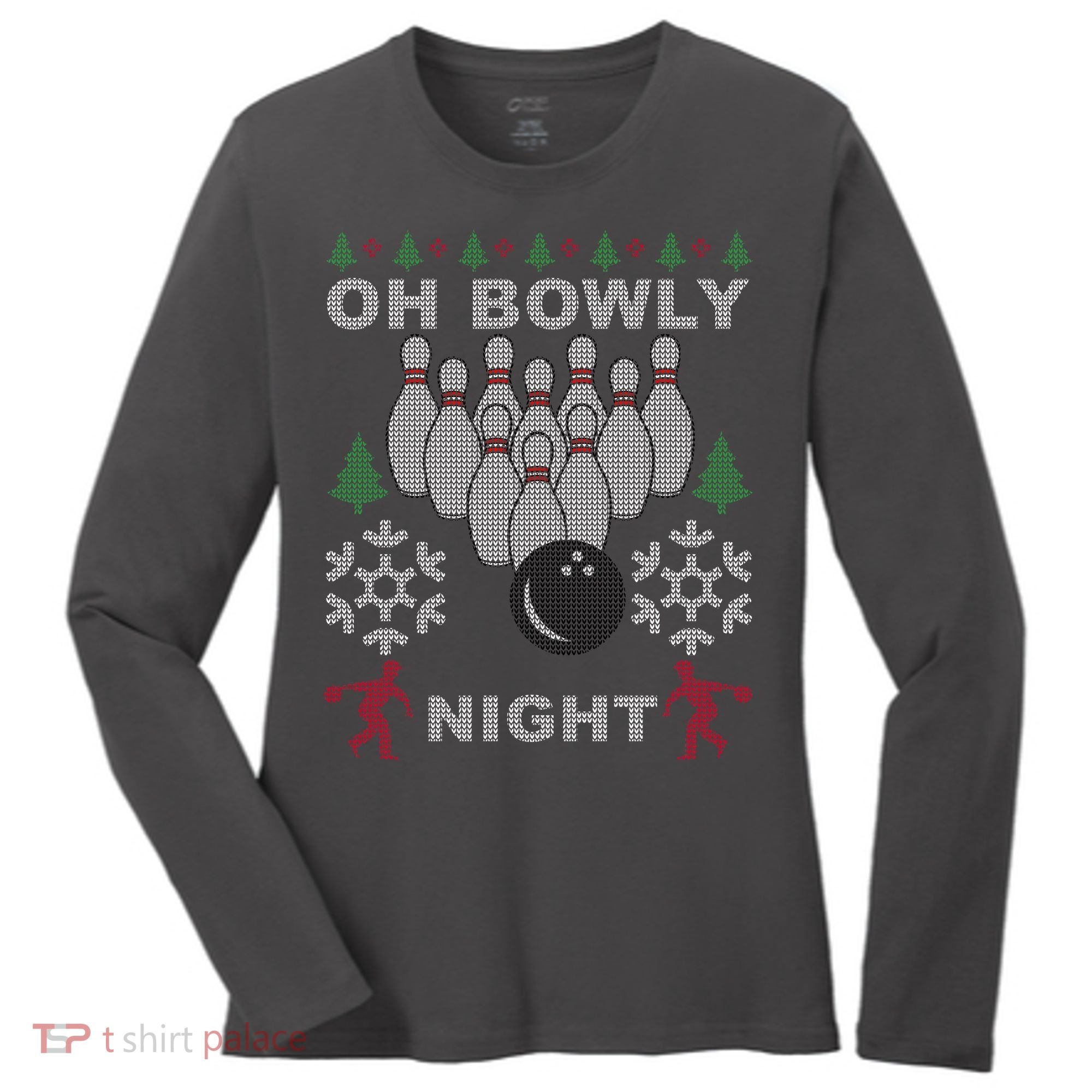 Oh Bowly Night Ugly Christmas Women's Long Sleeve Shirt