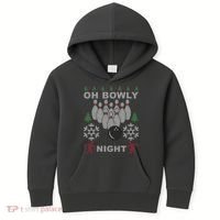 Oh Bowly Night Ugly Christmas Kids Hoodie thumb 0