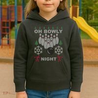 Oh Bowly Night Ugly Christmas Kids Hoodie thumb 3