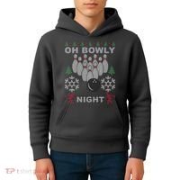 Oh Bowly Night Ugly Christmas Kids Hoodie thumb 4