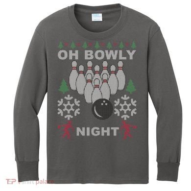 Oh Bowly Night Ugly Christmas Kids Long Sleeve Shirt