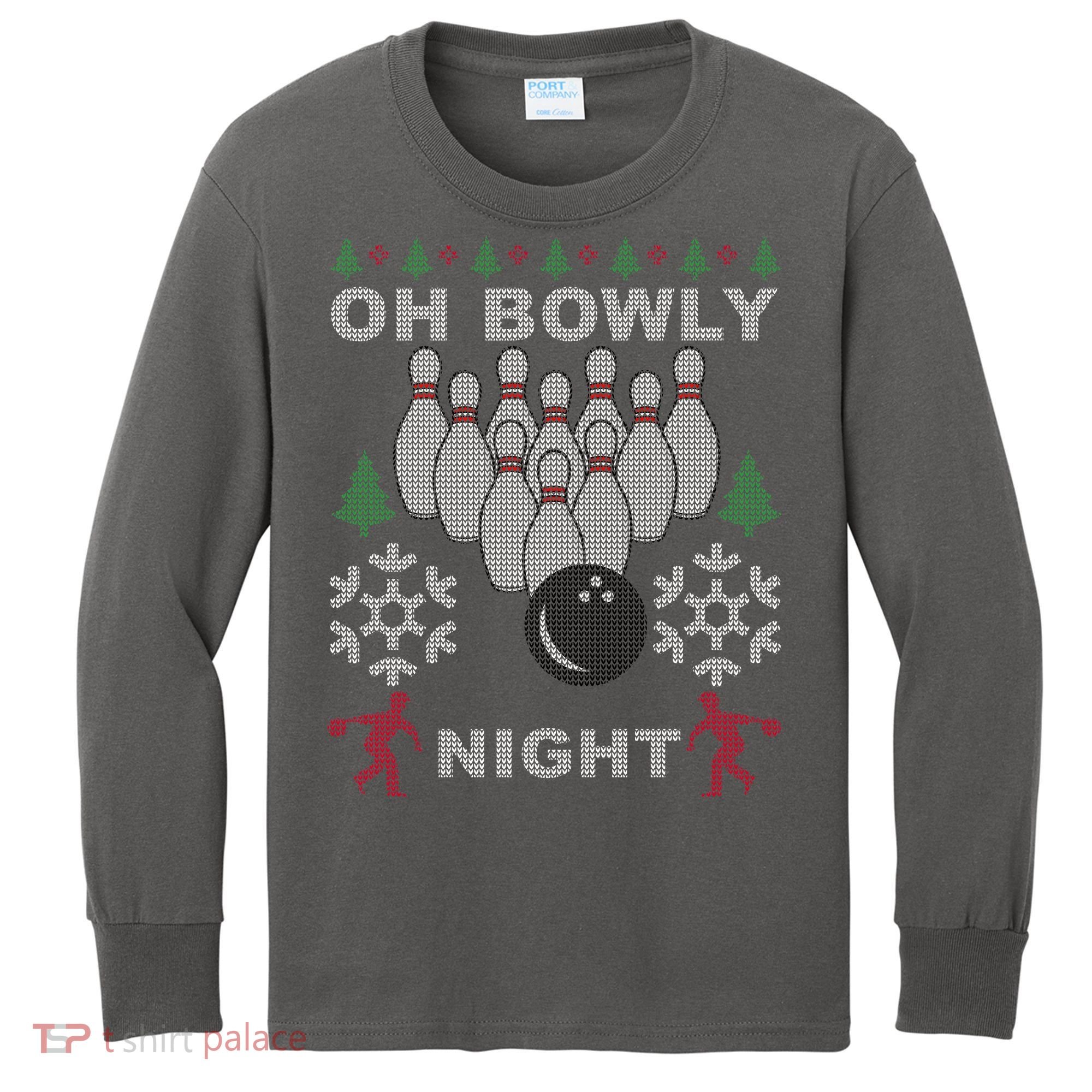 Oh Bowly Night Ugly Christmas Kids Long Sleeve Shirt