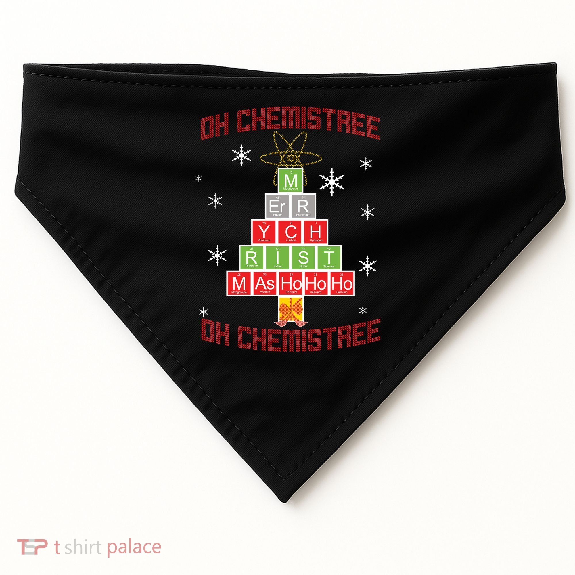 Oh Chemist Tree Funny Christmas USA-Made Doggie Bandana