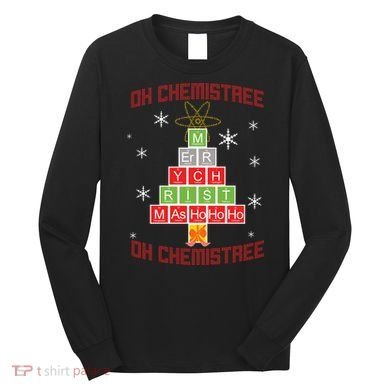 Oh Chemist Tree Funny Christmas Long Sleeve Shirt