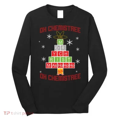 Oh Chemist Tree Funny Christmas Long Sleeve Shirt