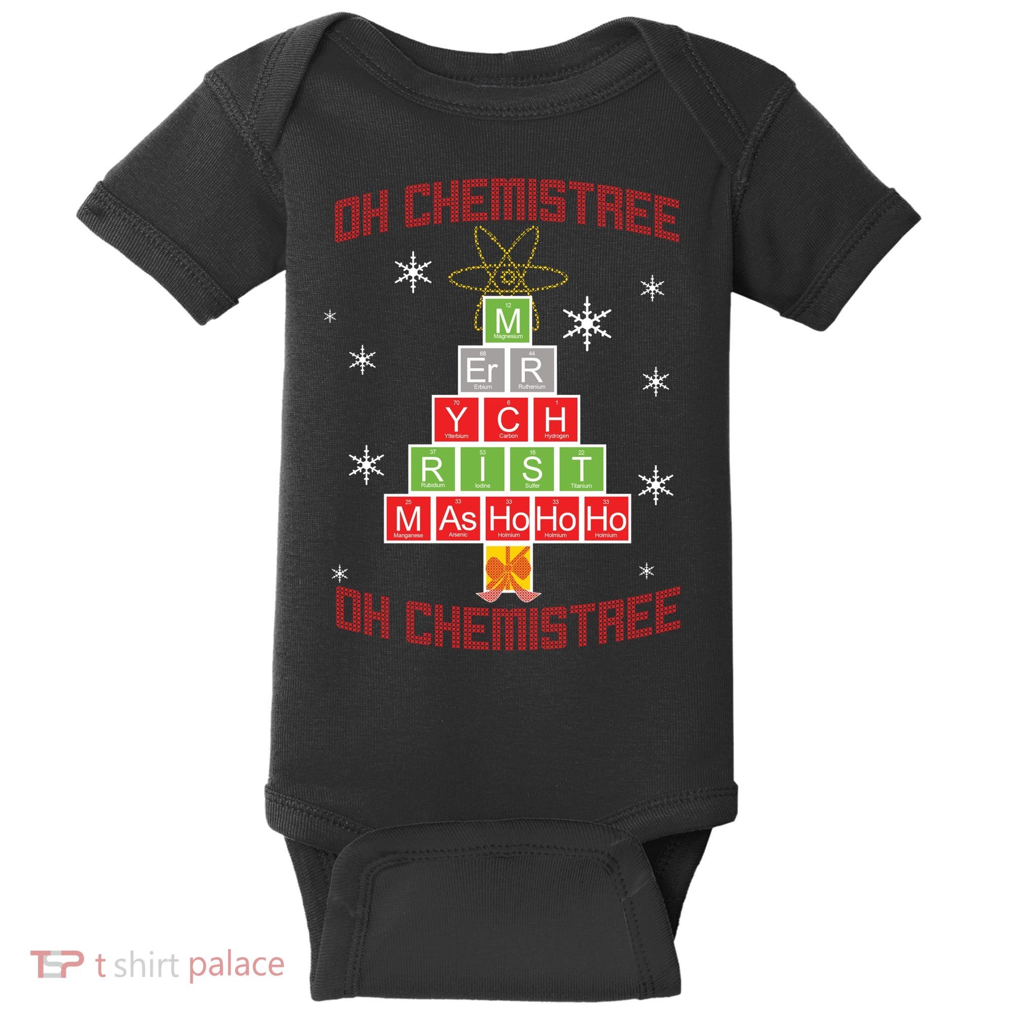 Oh Chemist Tree Funny Christmas Baby Bodysuit