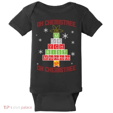 Oh Chemist Tree Funny Christmas Baby Bodysuit