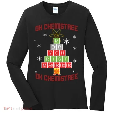 Oh Chemist Tree Funny Christmas Women's Long Sleeve Shirt