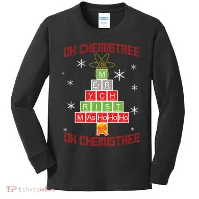 Oh Chemist Tree Funny Christmas Kids Long Sleeve Shirt