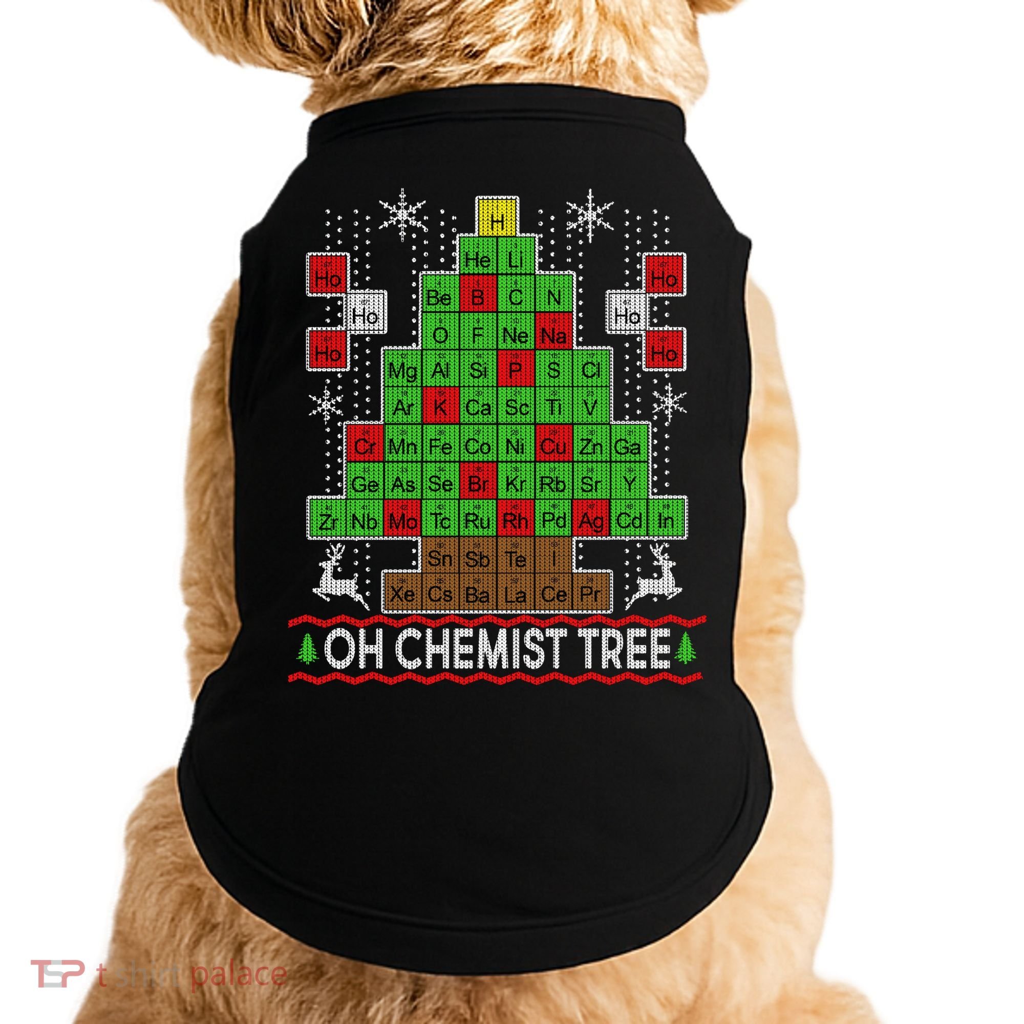 Oh Chemist Tree Ugly Christmas Sweater Doggie Tank